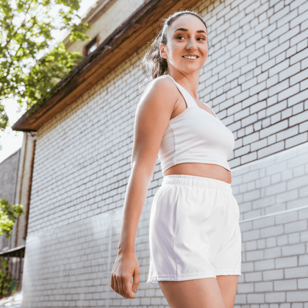 White Unisex Athletic Shorts