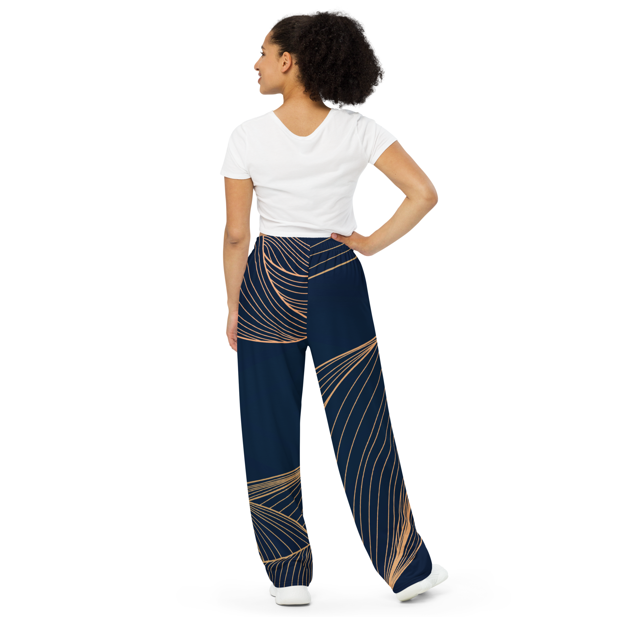 All-over print unisex wide-leg pants - Image 3