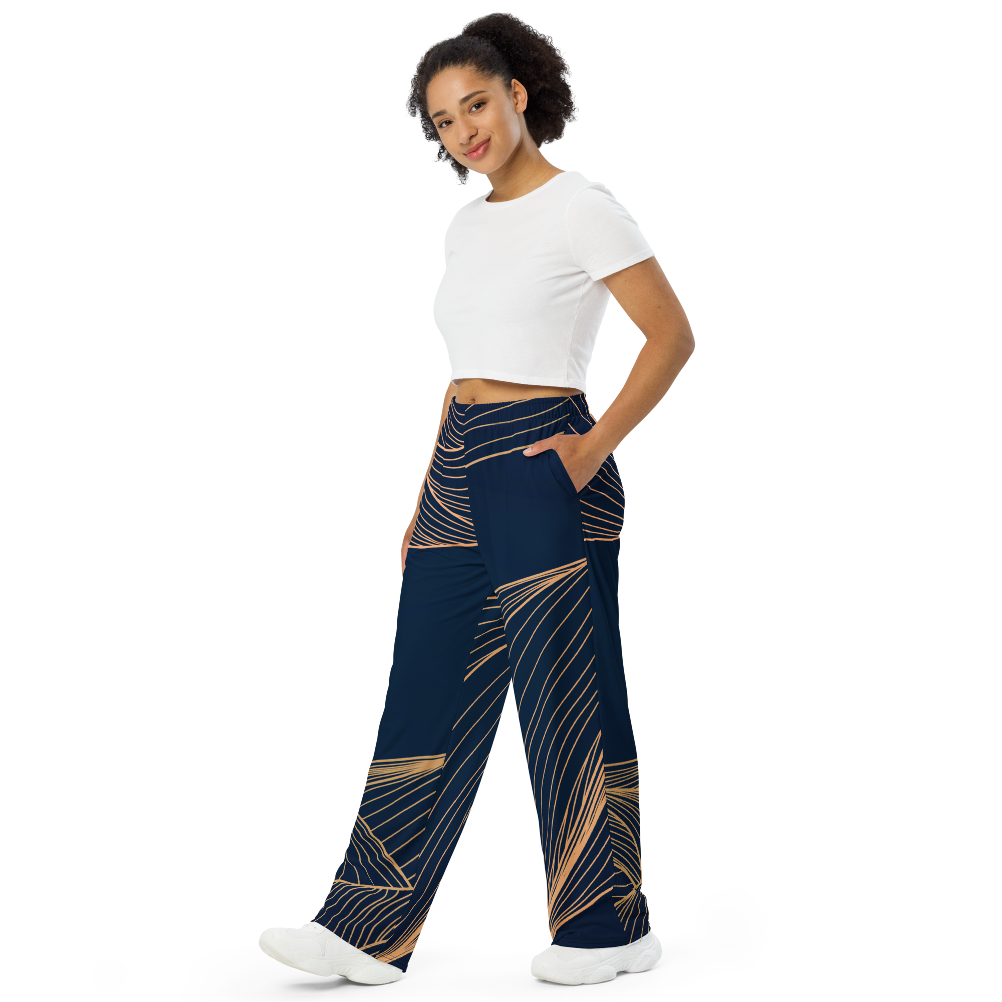 All-over print unisex wide-leg pants - Image 2