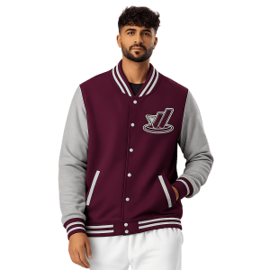 Burgundy/Gray - Heavyweight letterman jacket
