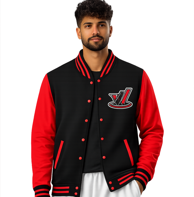 Red/Black - Heavyweight Letterman Jacket