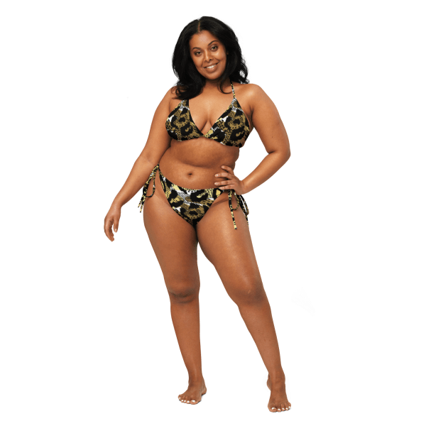 All-over print recycled string bikini