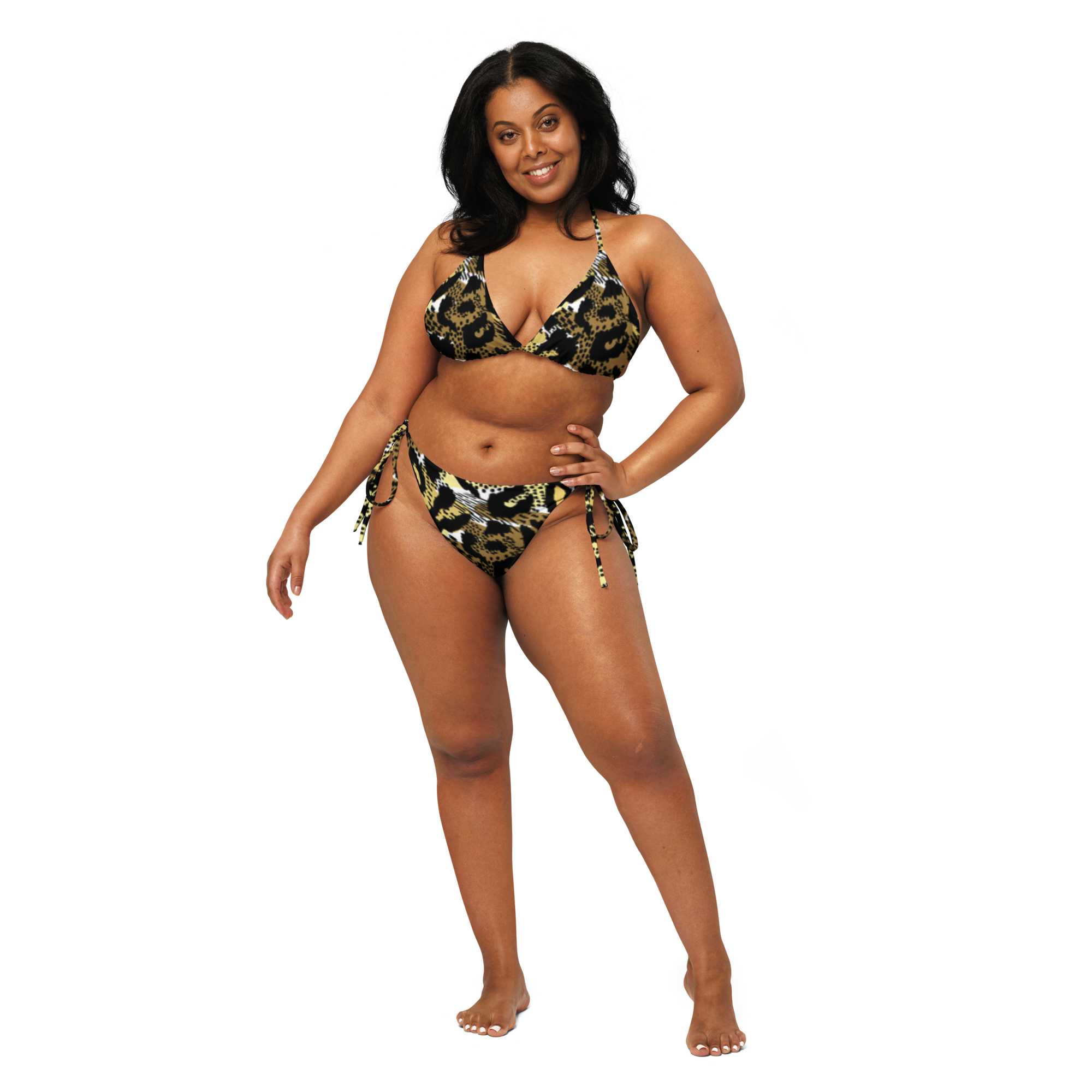 All-over print recycled string bikini