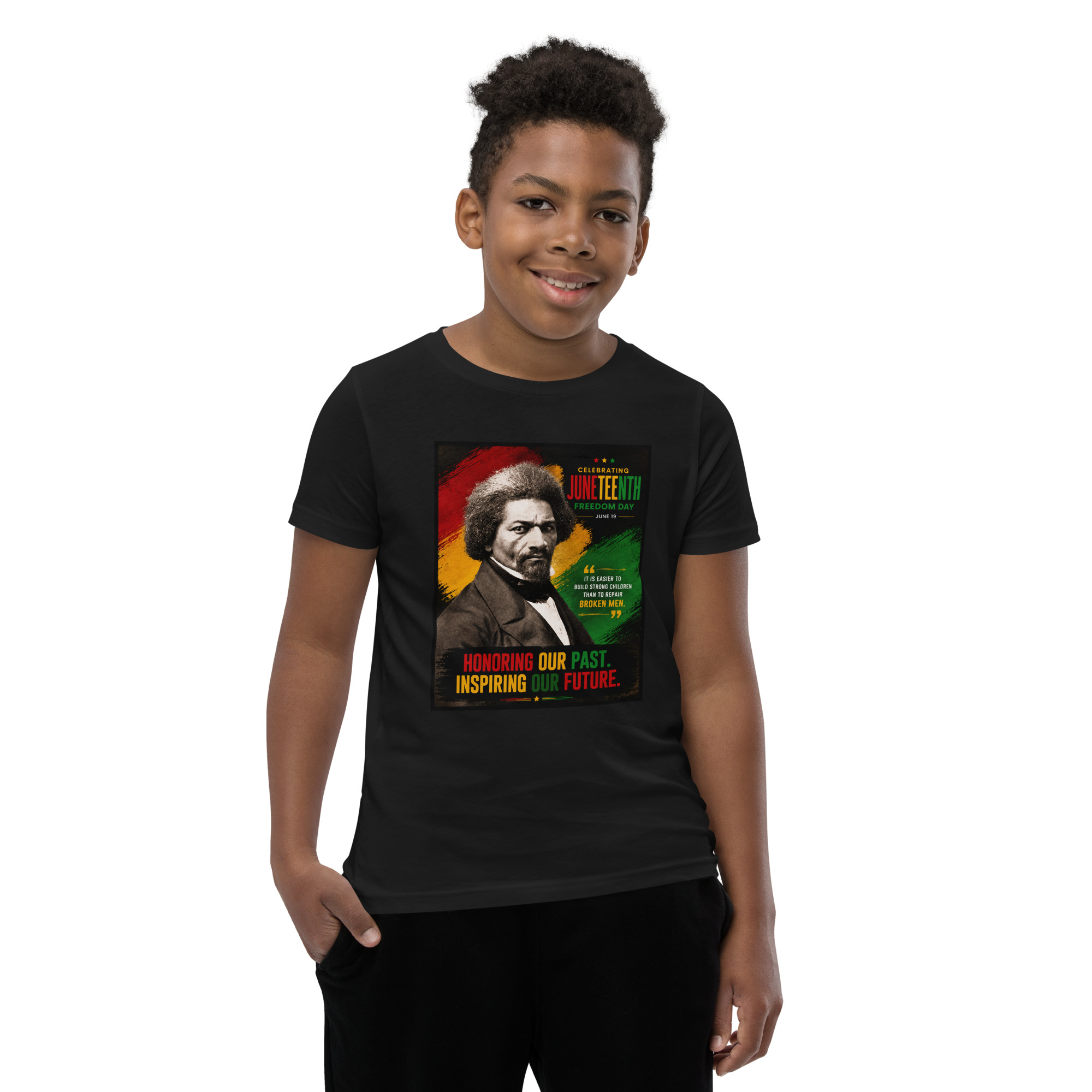 Juneteenth Frederick Douglas Youth Short Sleeve T-Shirt - Image 2